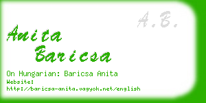 anita baricsa business card